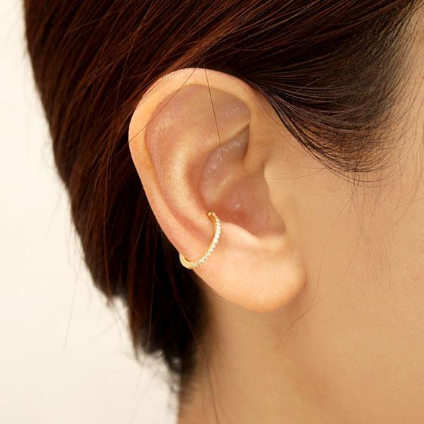 イヤカフ イヤーカフ イヤーカフス ダイヤモンド ダイヤ k18 18k 18金 イエローゴールド メンズ ダイヤモンドイヤカフ 片耳 ウェラブル 送料無料 ギフト puの画像
