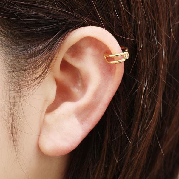 イヤーカフ イヤカフ k18 18k 18金 イエローゴールド 片耳用 メンズ  