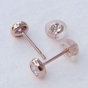 メンズ ダイヤモンド ピアス k18G ピンクゴールド 送料無料 普段使い