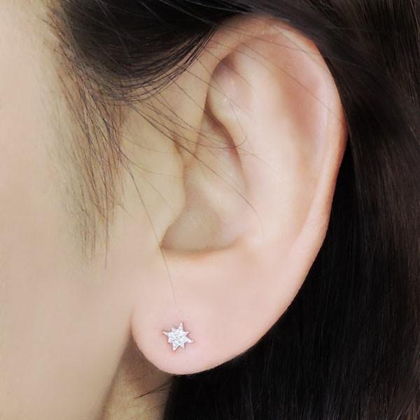 ダイヤモンド 片耳ピアス k18 ホワイトゴールド クリア 0.025ct