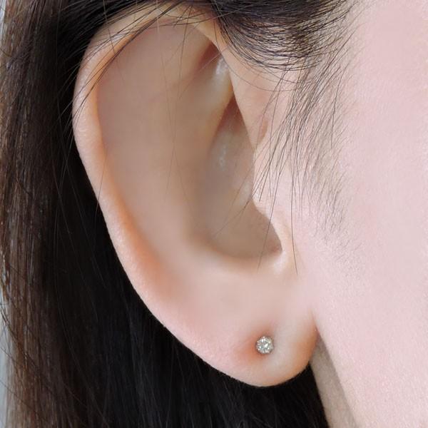 ダイヤモンド 片耳ピアス k18 ホワイトゴールド クリア 0.05ct スタッド 片耳 プチ 円形 メンズ ダイヤ保証書付 送料無料 プレゼント ギフト 自分買い puの画像