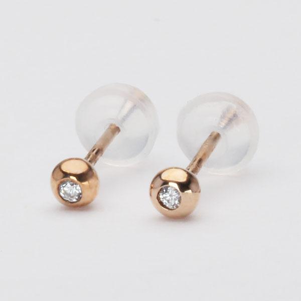 ダイヤモンド ピアス ダイヤピアス スタッドピアス シンプル ピンクゴールド 18金 k18 18k ペア メンズ 送料無料 プレゼント ギフト ご褒美 自分買い puの画像