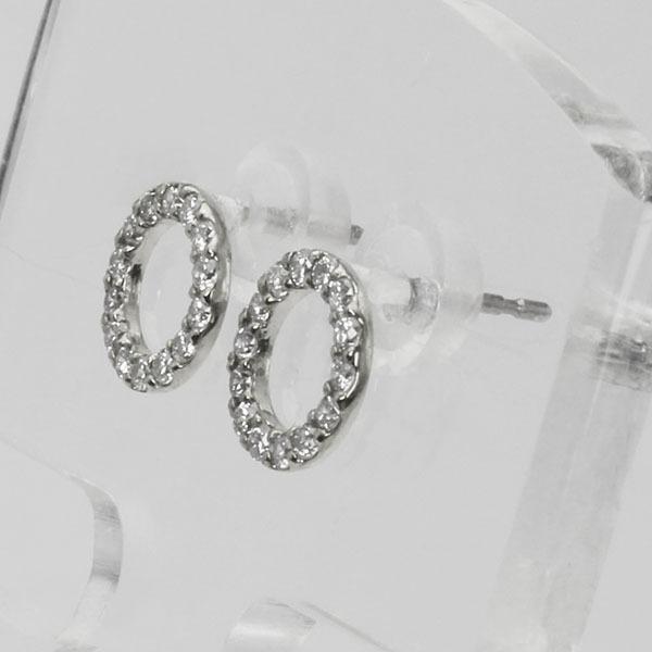 ピアス ダイヤモンドピアス ダイヤモンド スタッドピアス k18 18金 ホワイトゴールド サークル 円 丸 メンズ 送料無料 プレゼント ギフト ご褒美 自分買い puの画像