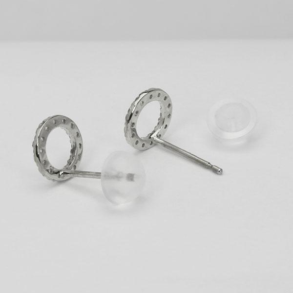 ピアス ダイヤモンドピアス ダイヤモンド スタッドピアス k18 18金 ホワイトゴールド サークル 円 丸 メンズ 送料無料 プレゼント ギフト ご褒美 自分買い puの画像