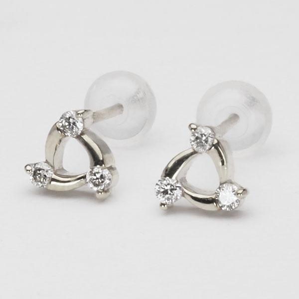 ダイヤモンド ピアス ダイヤピアス スタッドピアス 18金 k18 18k ホワイトゴールド ペア シンプル 送料無料 4月誕生石 プレゼント ギフト ご褒美 自分買い puの画像