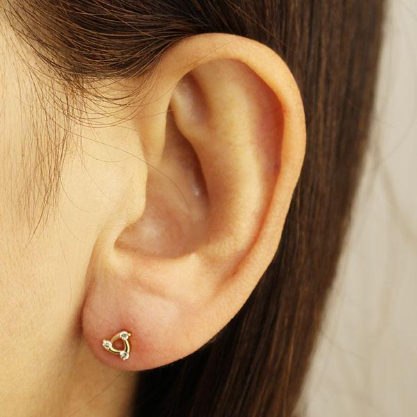 ダイヤモンド ピアス ダイヤピアス スタッドピアス 18金 k18 18k イエローゴールド ペア シンプル 送料無料 4月誕生石 プレゼント ギフト ご褒美 自分買い puの画像