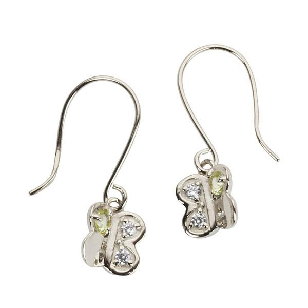 ダイヤモンド ピアス フックピアス ダイヤピアス ペリドット バタフライ 蝶 18k 18金 ホワイトゴールド 送料無料 ペア メンズ プレゼント ギフト 自分買い puの画像