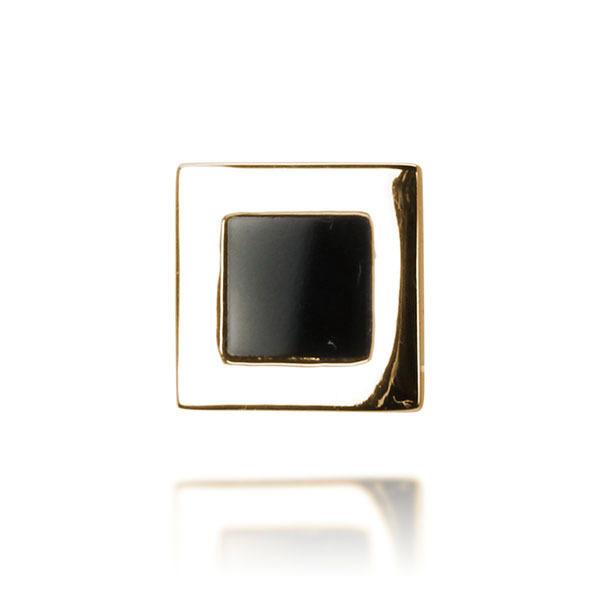 ピアス オニキス オニキスピアス 片耳用 スタッドピアス k18 ピンクゴールド スクエア 四角 メンズ 送料無料 人気 プレゼント ギフト ご褒美 自分買い