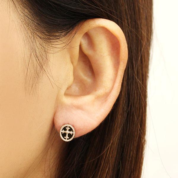 ピアス オニキス オニキスピアス 片耳用 スタッドピアス k18 ピンク