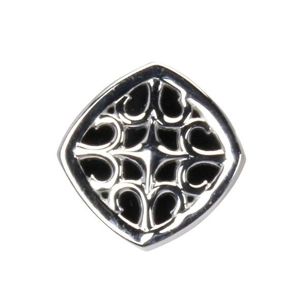 ブラックフラワーピアスPT900 片耳 オニキス0.4ct、ダイヤ0.02ct ピアス オニキス オニキスピアス 片耳用 スタッドピアス pt900