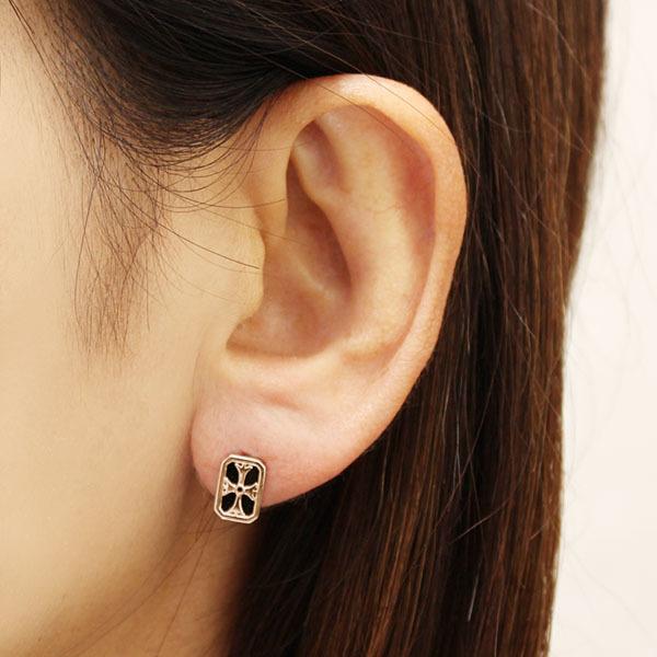 最安値 オニキスピアス オニキス ピアス 片耳用 自分買い ギフト プレゼント 人気 ジュエリー 送料無料 メンズ 十字架 クロス ピンクゴールド K18 スタッドピアス ピアス ギフト包装 無料 不要 Www Tin Fateta Ipb Ac Id