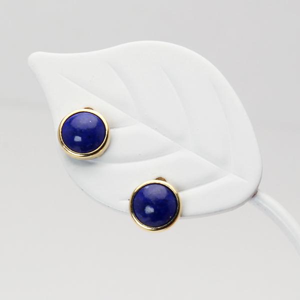 ラピスラズリ ピアス スタッドピアス k18 18k 18金 イエローゴールド
