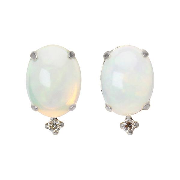オパール ピアス スタッドピアス プラチナ pt900 ダイヤモンド 0.04ct 10月誕生石 送料無料 カジュアル 普段使い メンズ 男性用 プレゼント ギフト puの画像