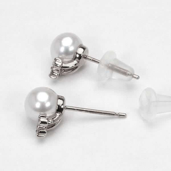 ピアス パールピアス パール 真珠 ダイヤモンド k18 18k 18金 ホワイトゴールド メンズ 送料無料 プレゼント ギフト ご褒美 自分買い puの画像