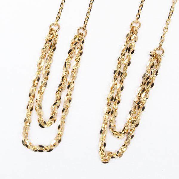 ゴールド ロングチェーン ピアス Melody Accessory（メロディーアクセサリー） アメリカン ピアス