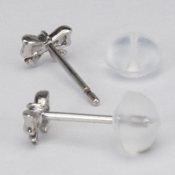ダイヤモンド ピアス リボンピアス ダイヤピアス スタッドピアス リボン k10 10k 10金 ホワイトゴールド 送料無料 メンズ プレゼント ギフト ご褒美 自分買いの画像