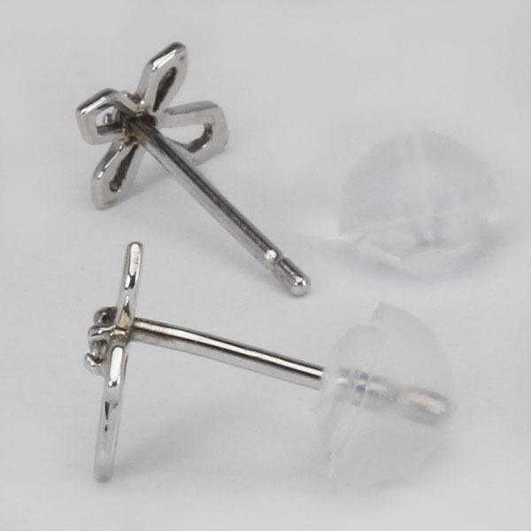 クロス ピアス ダイヤピアス クロスピアス スタッドピアス 十字架 ダイヤモンド k18 18k 18金 ホワイトゴールド 送料無料 プレゼント ギフト 自分買いの画像