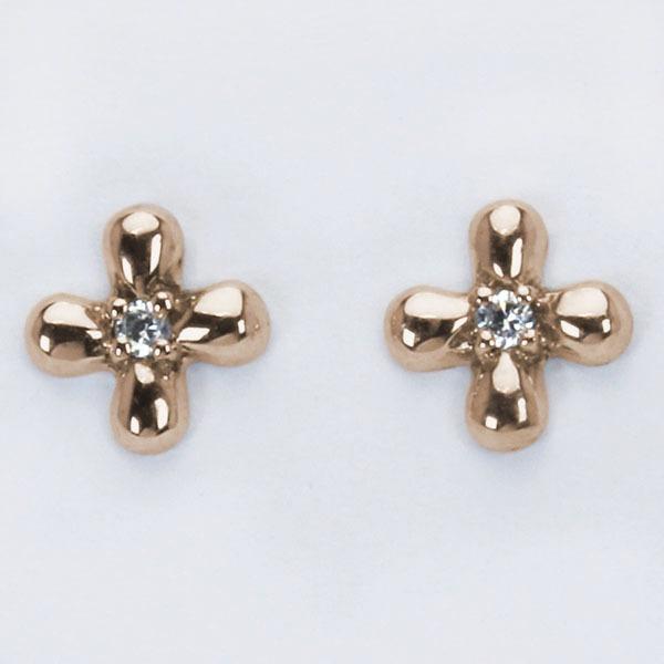 クロス ピアス ダイヤモンド ダイヤピアス クロスピアス