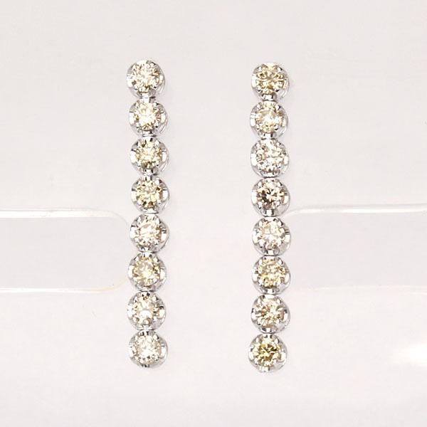 ピアス ダイヤモンド ダイヤ スタッドピアス バーピアス 18金 k18 18k ホワイトゴールド メンズ 送料無料 プレゼント ギフト ご褒美 自分買い puの画像