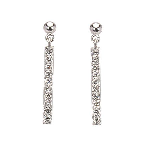 ピアス ダイヤモンド ダイヤ スタッドピアス バーピアス 18金 k18 18k ホワイトゴールド メンズ ペア 送料無料 プレゼント ギフト ご褒美 自分買い puの画像