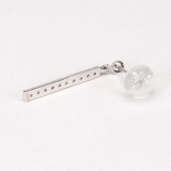 ピアス ダイヤモンド ダイヤ スタッドピアス バーピアス 18金 k18 18k ホワイトゴールド メンズ ペア 送料無料 プレゼント ギフト ご褒美 自分買い puの画像