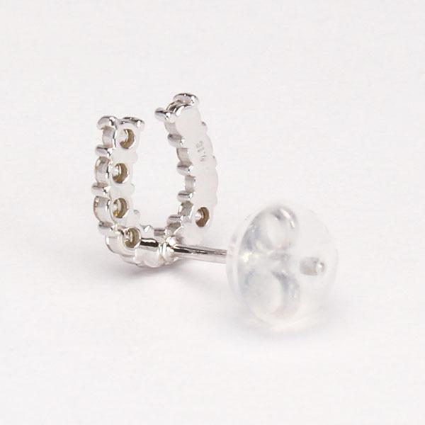 ピアス ダイヤモンド ダイヤ スタッドピアス ホースシューピアス 馬蹄 18金 k18 18k ホワイトゴールド メンズ 送料無料 プレゼント ギフト 自分買い puの画像