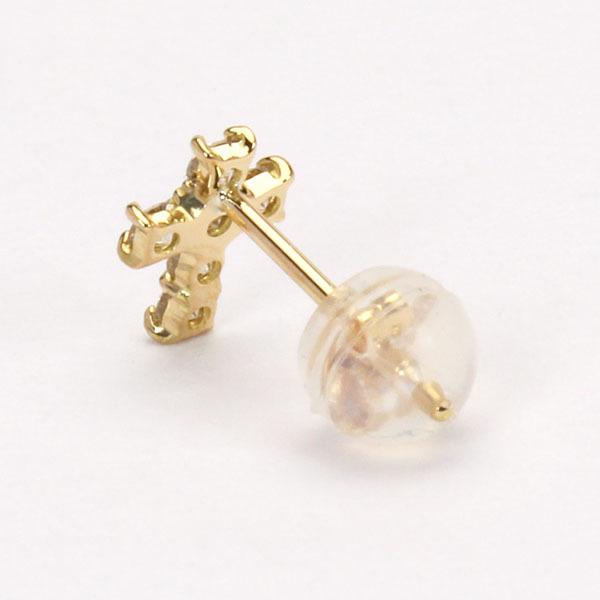 K18 ダイヤクロス スタッドピアス 18金 ピアス ダイヤモンド ダイヤ スタッドピアス 18金 k18 18k イエロー