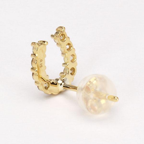 ピアス ダイヤモンド ダイヤ スタッドピアス ホースシューピアス 馬蹄 18金 k18 18k イエローゴールド メンズ 送料無料 プレゼント ギフト 自分買い puの画像