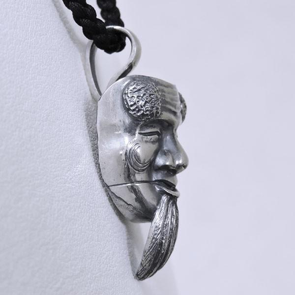 ペンダントネックレス 能面 翁 いぶし加工 シルバー925 メンズ