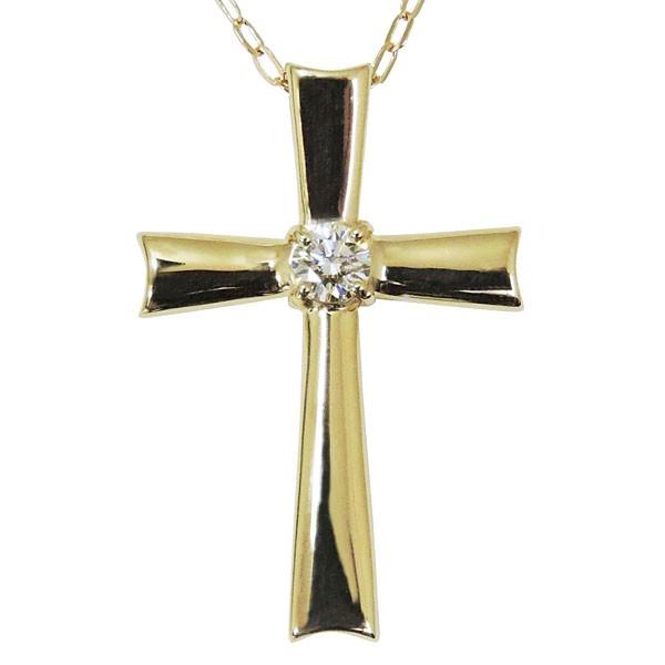 ペンダントネックレス 十字架 クロスデザイン ダイヤモンド k18 イエローゴールド メンズ 人気 プレゼント ギフト ご褒美 自分買い pu | ブランド登録なし | 01