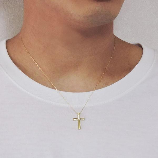 ペンダントネックレス 十字架 クロスデザイン ダイヤモンド k18 イエローゴールド メンズ 人気 プレゼント ギフト ご褒美 自分買い pu | ブランド登録なし | 02