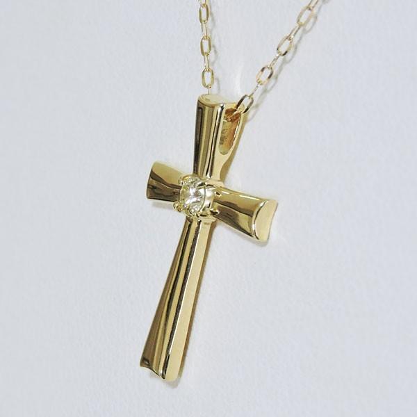 ペンダントネックレス 十字架 クロスデザイン ダイヤモンド k18 イエローゴールド メンズ 人気 プレゼント ギフト ご褒美 自分買い pu | ブランド登録なし | 03