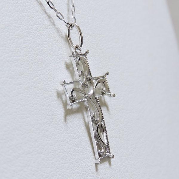 ペンダントネックレス k18 ホワイトゴールド 十字架 クロス型 リバーシブル cross メンズ保証書付 送料無料 人気 プレゼント ギフト ご褒美 自分買い puの画像