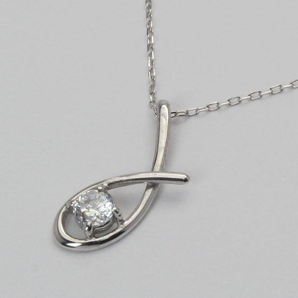 ダイヤモンド ネックレス ダイヤ ダイヤネックレス 一粒 18金 k18 18k ホワイトゴールド メンズ 送料無料 4月誕生石 プレゼント 自分買い puの画像