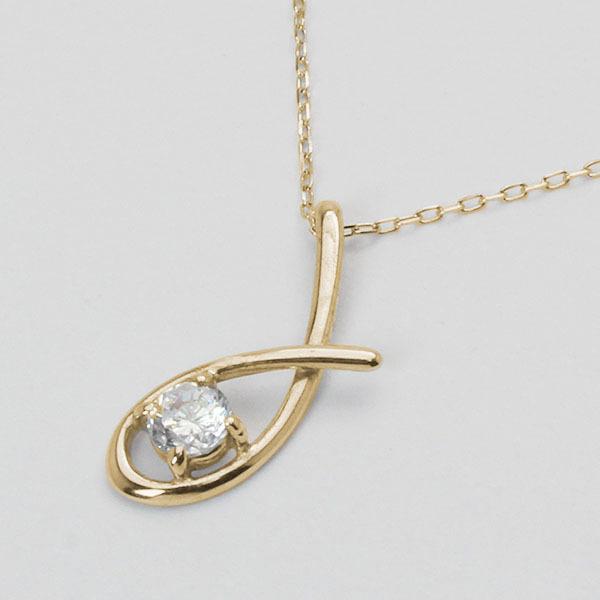 ダイヤモンド ネックレス ダイヤ ダイヤネックレス 一粒 18金 k18 18k イエローゴールド メンズ 送料無料 4月誕生石 プレゼント 自分買い puの画像