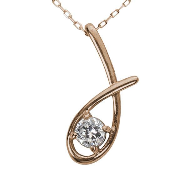 ダイヤモンド ネックレス ダイヤ ダイヤネックレス 一粒 18金 k18 18k ピンクゴールド メンズ 送料無料 4月誕生石 プレゼント 自分買い puの画像