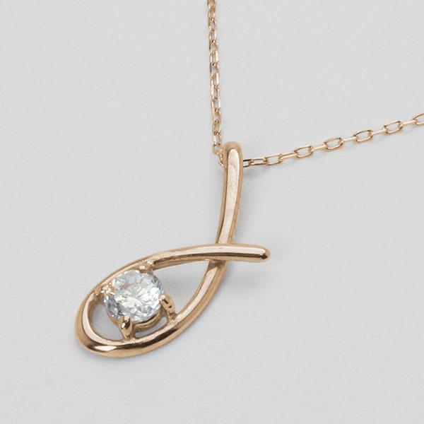 ダイヤモンド ネックレス ダイヤ ダイヤネックレス 一粒 18金 k18 18k ピンクゴールド メンズ 送料無料 4月誕生石 プレゼント 自分買い puの画像