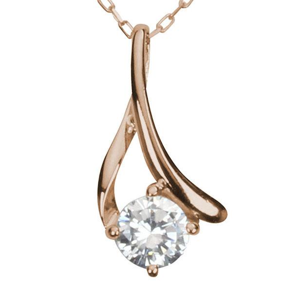 ダイヤモンド ネックレス ダイヤ ダイヤネックレス 一粒 18金 k18 18k ピンクゴールド メンズ 送料無料 4月誕生石 プレゼント 自分買い puの画像