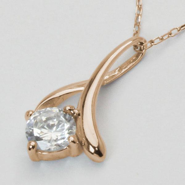ダイヤモンド ネックレス ダイヤ ダイヤネックレス 一粒 18金 k18 18k ピンクゴールド メンズ 送料無料 4月誕生石 プレゼント 自分買い puの画像