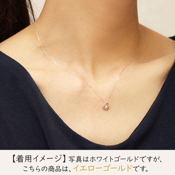 ダイヤモンド ハート ネックレス ハートネックレス 一粒 ダイヤ k18