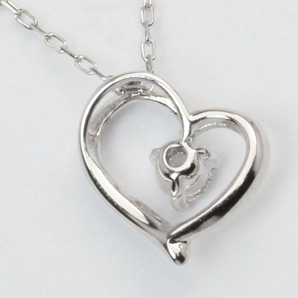 ダイヤモンド ハート ネックレス ハートネックレス 一粒 ダイヤ k10