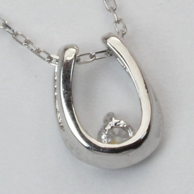 4C プラチナ　ホースシューネックレス ネックレス メンズ ダイヤモンド 馬蹄 メンズ プラチナ 馬