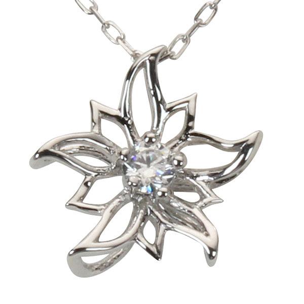 ダイヤモンド ネックレス ダイヤネックレス ダイヤ 花 フラワー k10 