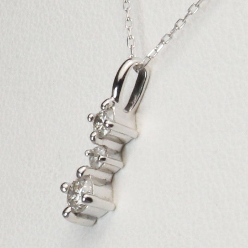 ダイヤモンドネックレス ダイヤモンド ネックレス ダイヤ ダイヤネックレス トリロジー プラチナ メンズ 送料無料 シンプル プレゼント ご褒美 自分買い puの画像