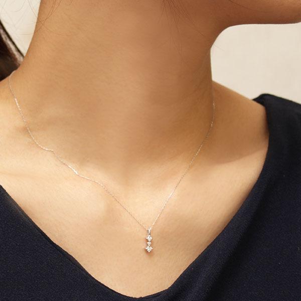 K18YGダイヤモンドネックレス、トリロジー喜平チェーン40cm