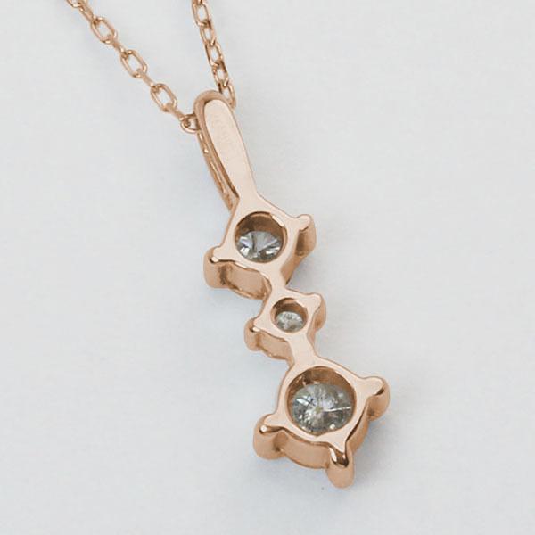 ダイヤモンド ネックレス ダイヤ ダイヤネックレス トリロジー k18 18k 18金 ピンクゴールド メンズ 送料無料 シンプル プレゼント 自分買い puの画像