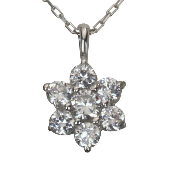 ダイヤモンドネックレス ダイヤモンド ネックレス ダイヤネックレス ダイヤ フラワー 花 プラチナ メンズ 送料無料 4月誕生石 プレゼント ギフト 自分買い puの画像
