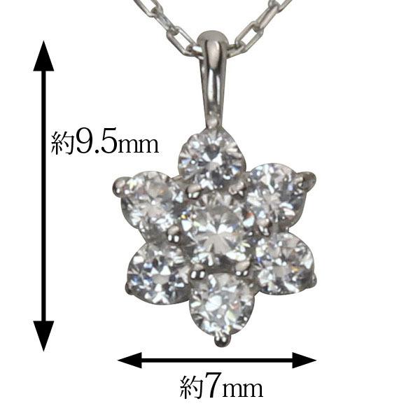 ダイヤモンド ネックレス ダイヤネックレス ダイヤ フラワー 花 k10 10k 10金 ホワイトゴールド メンズ 送料無料 4月誕生石 プレゼント 自分買い puの画像
