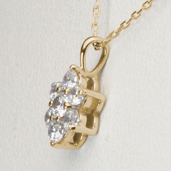 ダイヤモンド ネックレス ダイヤネックレス ダイヤ フラワー 花 k10 10k 10金 イエローゴールド メンズ 送料無料 4月誕生石 プレゼント 自分買い puの画像