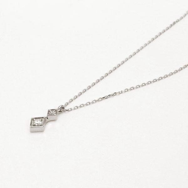 ネックレス ダイヤモンド ホワイトゴールド k18 18k 18金 プチネックレス ダイヤ ペンダント メンズ 送料無料 ラッピング無料 プレゼント ギフト 自分買い puの画像